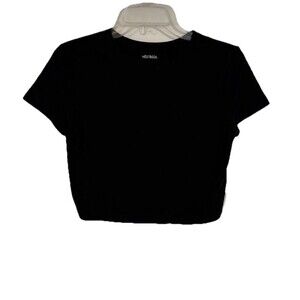 Wild Fable Women's Black Short Sleeve Shrunken Boxy T-Shirt, Size M